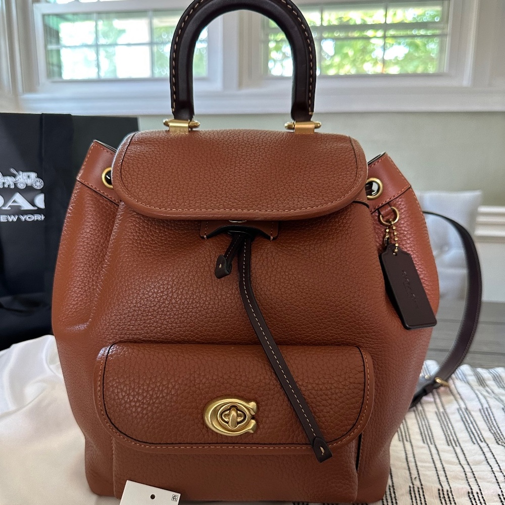 100% Authentic Coach Riya Backpack Colorblock Brass 1941 Saddle Multi W/tags LG
